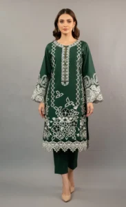 Green Khadar Co-ord Set