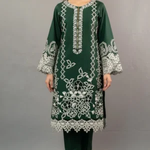 Green Khadar Co-ord Set