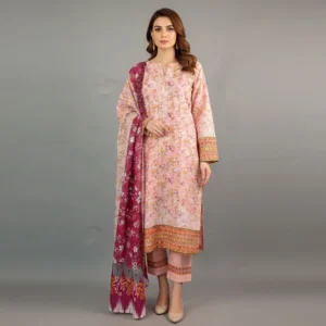 3 Piece Embroidered Stitched Suit